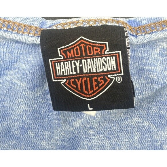 Harley Davidson STURGIS Black Hills Rally 2002 Men’s Blue Tank Top Size Large - Picture 3 of 5